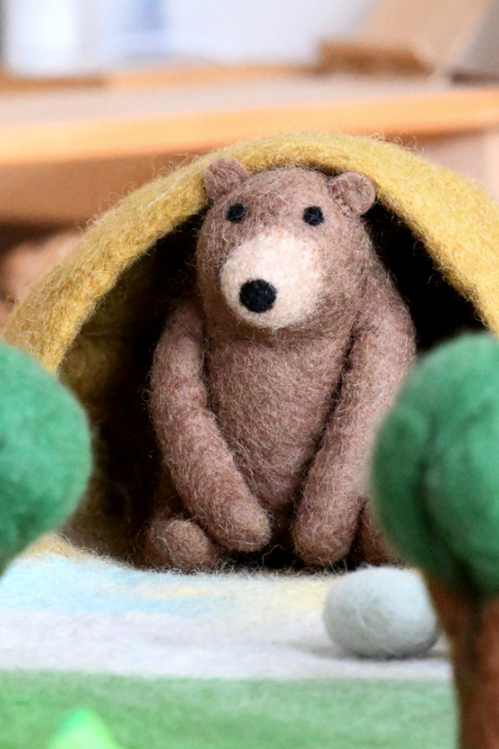 Wool Felt Brown Bear