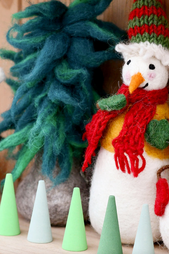 Wool Christmas Snowman with Tophat