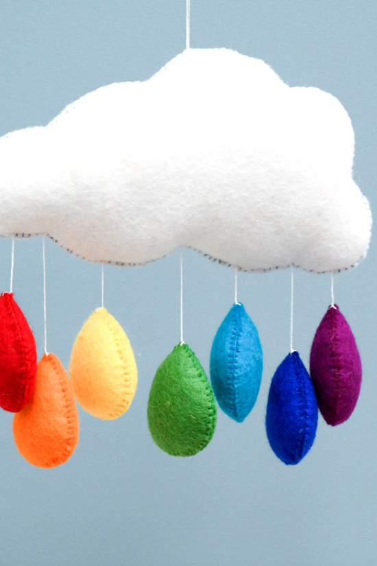 Handmade Rainbow Cloud Hanging Mobile