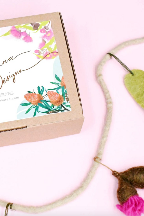 Felt Eucalyptus and Blossom Garland