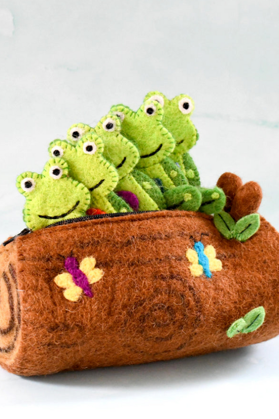 Five Little Speckled Frogs Finger Puppets