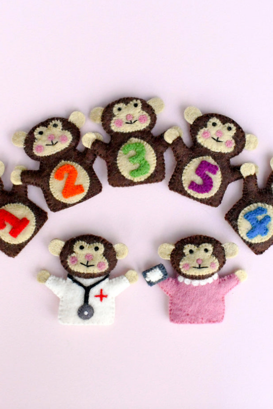 Cute Monkey Puppet Set
