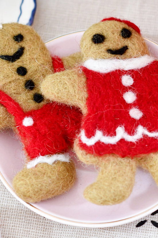 Christmas Gingerbread Wool Ornaments
