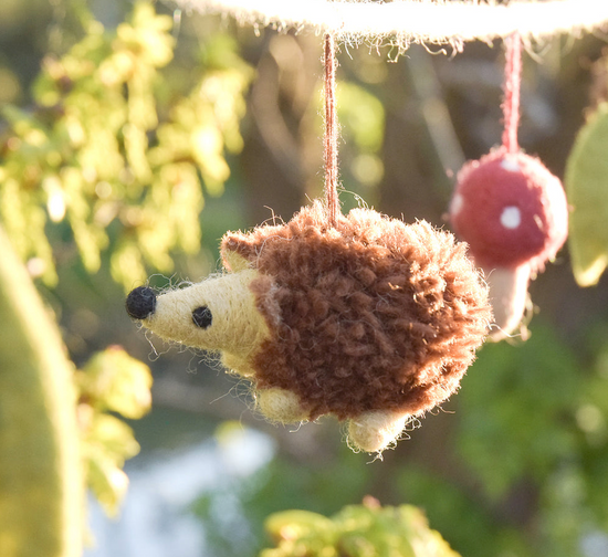 Soft Felt Hedgehog Woodland Garland
