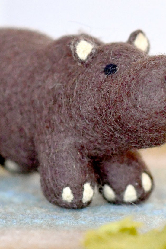 Handmade Felt  Hippo Toy