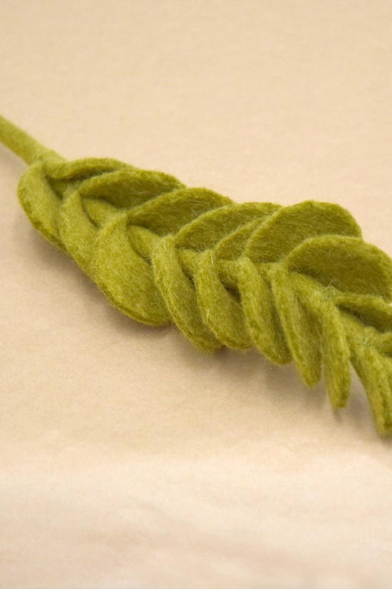Organic Wool Jade Leaf Decoration