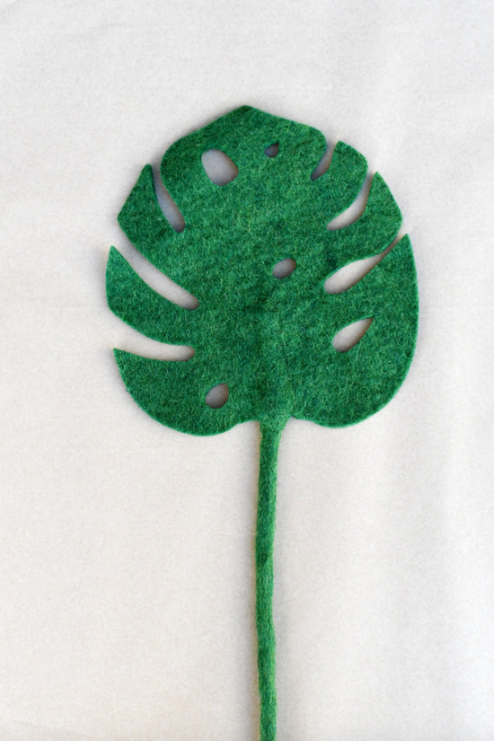 Handmade Green Monstera Leaf Ornament
