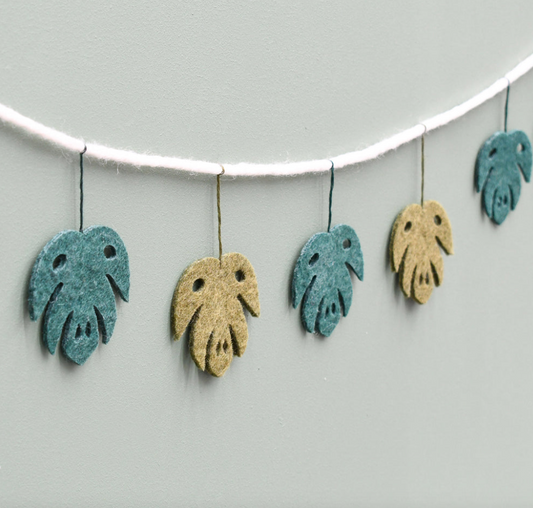 Felt Monstera Leaf Garland