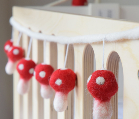 Shop Organic Felt Mushroom Garland