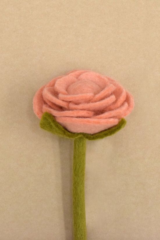 Felt Flower Peony in Peach