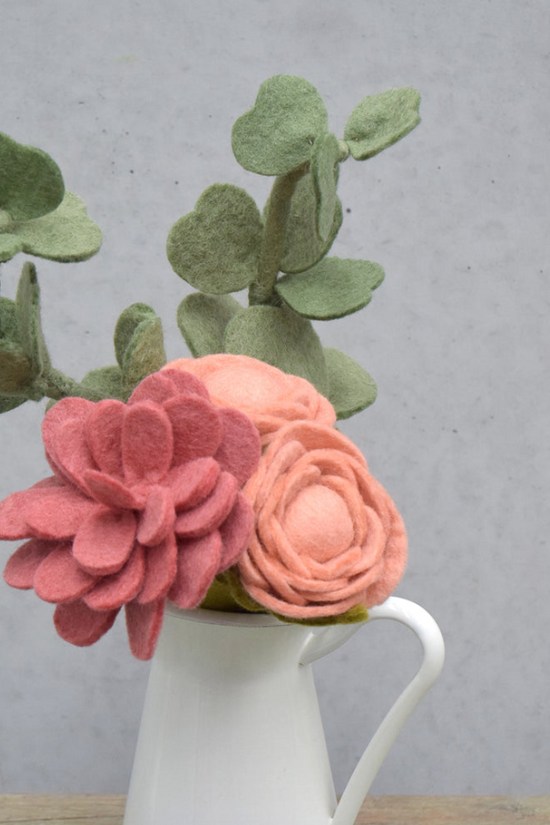 Eco-Friendly Peach Felt Peony Decoration