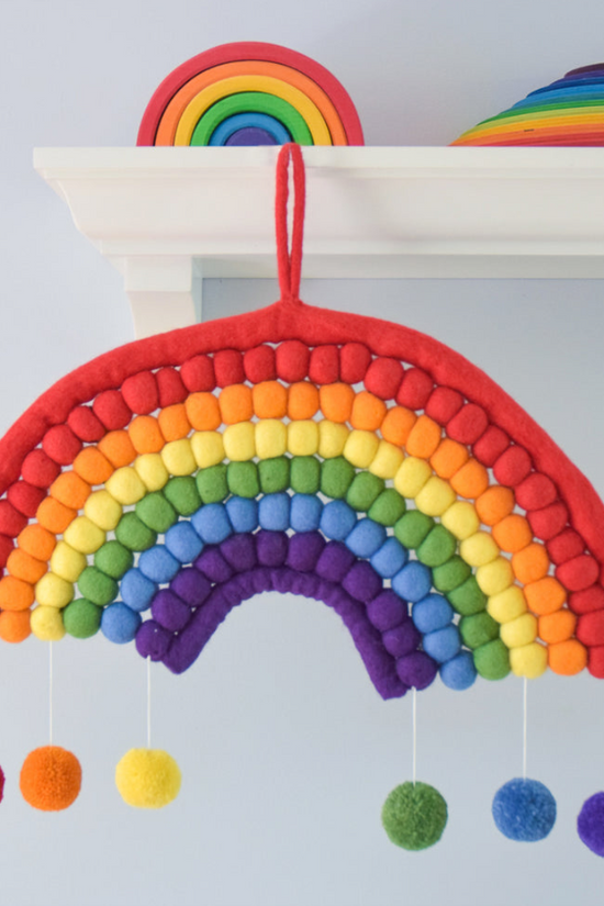 Felt Rainbow Balls Mobile