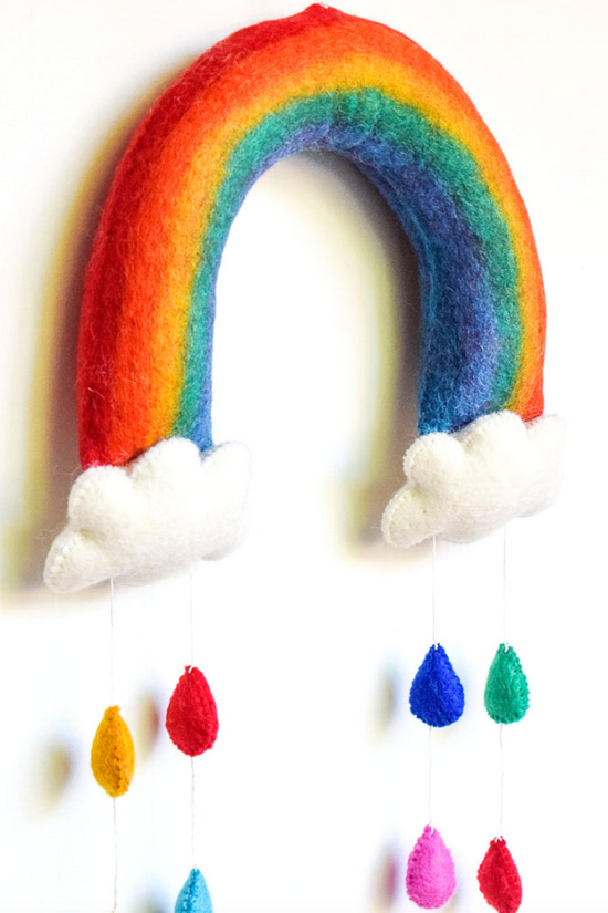 Wool Felt Rainbow Baby Mobile