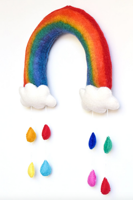 Handmade Felt Rainbow Mobile