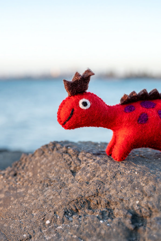 Soft Felt Red Dinosaur