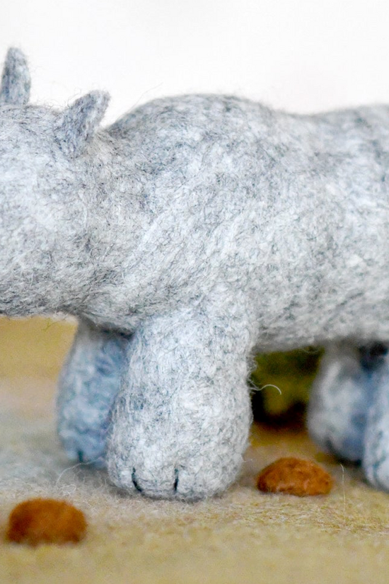 Handmade Rhino Figurine
