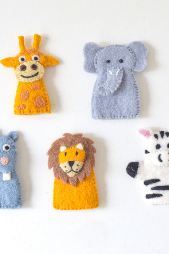 Cute Safari Animals Finger Puppets