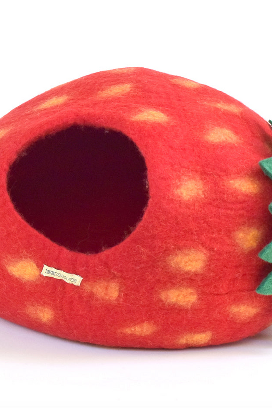 Strawberry Wool Hand-Felted Cave