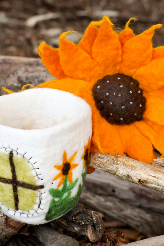 Handmade Felt Sunflower House