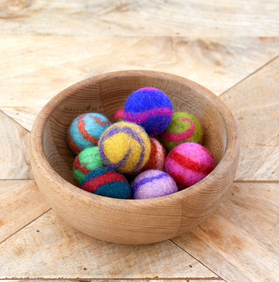 Soft Felt Rainbow Swirly Balls Set