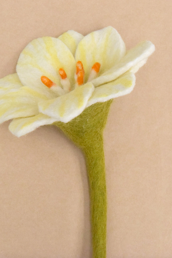 Handmade White Felt Wildflower Decoration