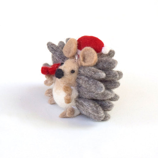 Christmas Hedgehog with flower