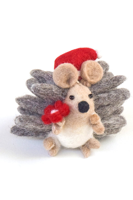 Christmas Hedgehog with flower