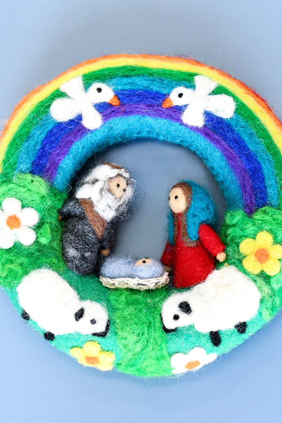 Buy Felt Christmas Rainbow Nativity Wreath