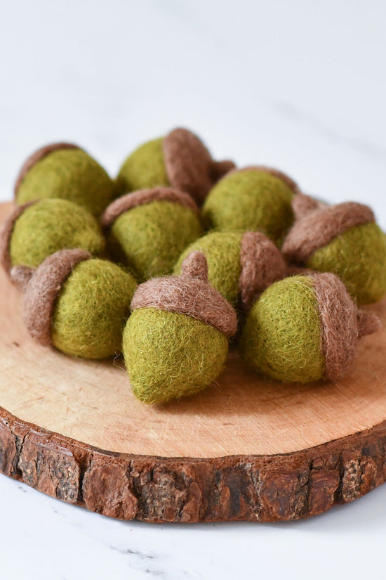 Handmade Green Felt Acorn