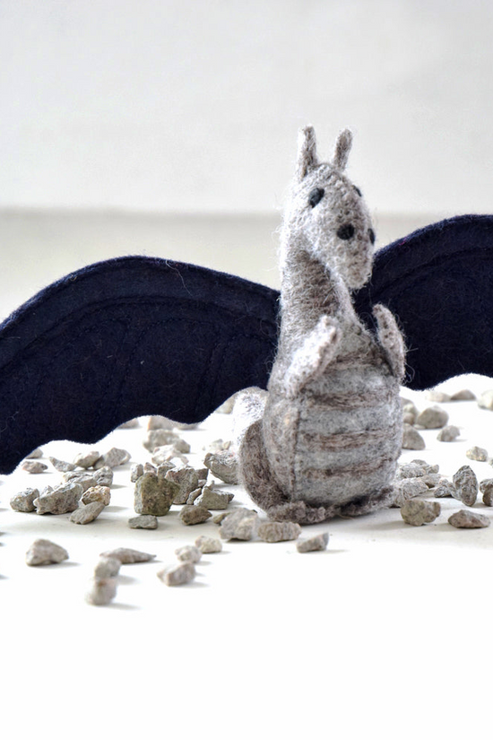 Felt Dragon Blue Grey