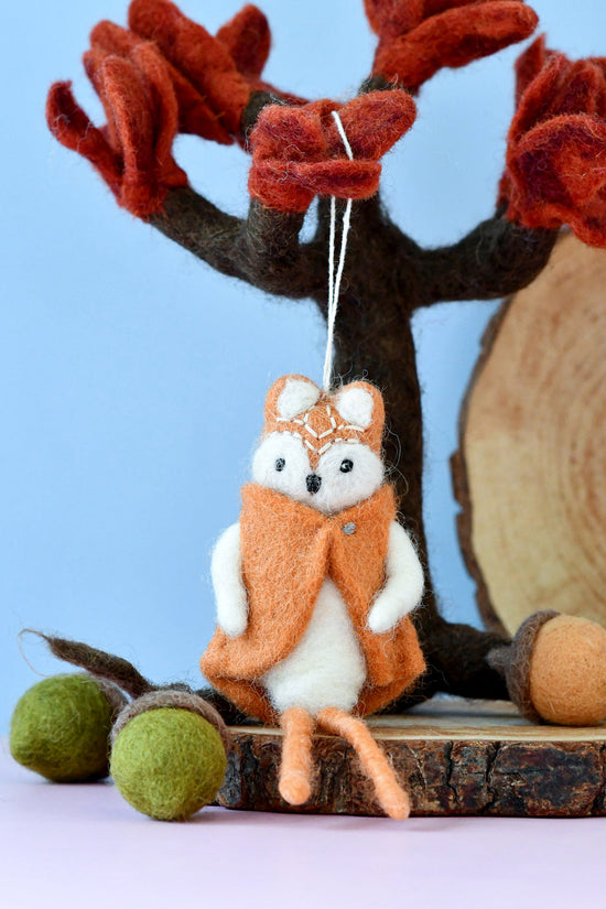 Organic Felt Christmas Fox Doll Ornament