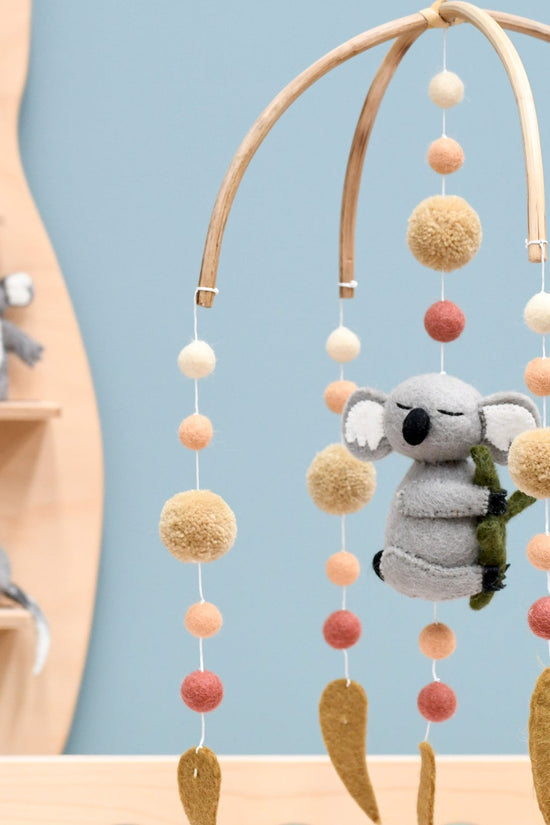 Handmade Felt Sleeping Koala Mobile