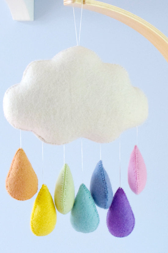Large Pastel Rainbow Cloud Mobile